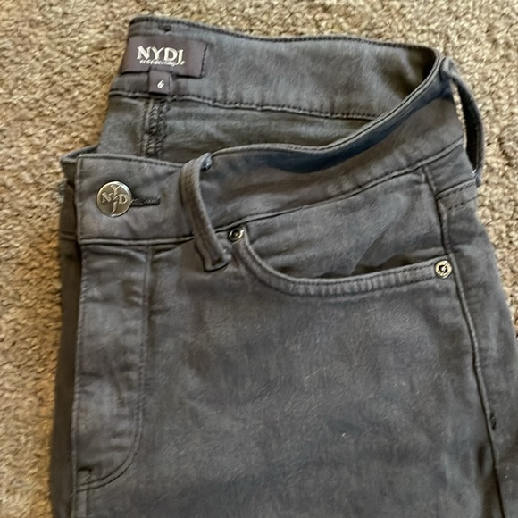 grey vintage nydj low rise marilyn straight jeans - Picture 6 of 8